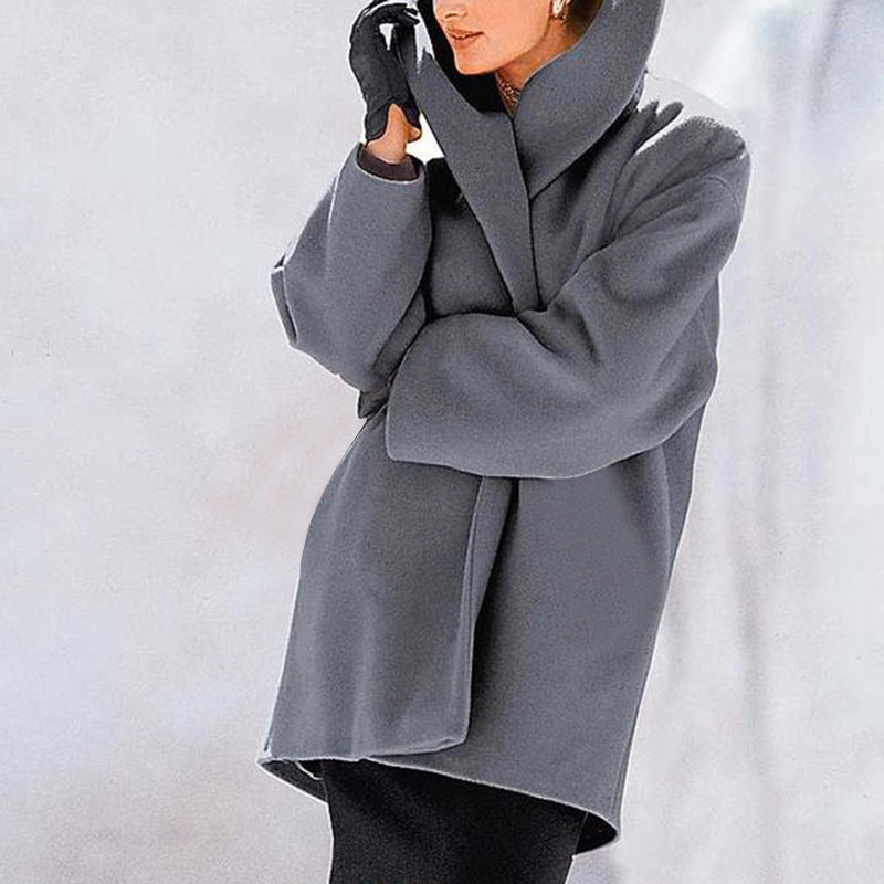 Frauen Trendy Kleidung Mehrfarbiger Rundhals-Pullover Woll Mantel Frauen Mantel für Herbst und Winter