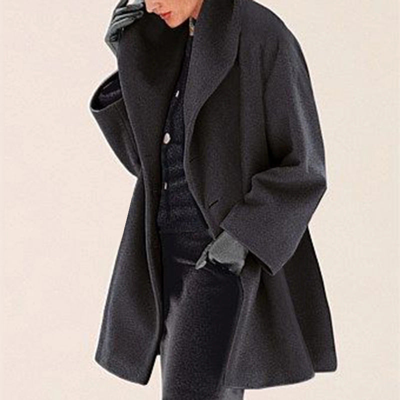 Frauen Trendy Kleidung Mehrfarbiger Rundhals-Pullover Woll Mantel Frauen Mantel für Herbst und Winter