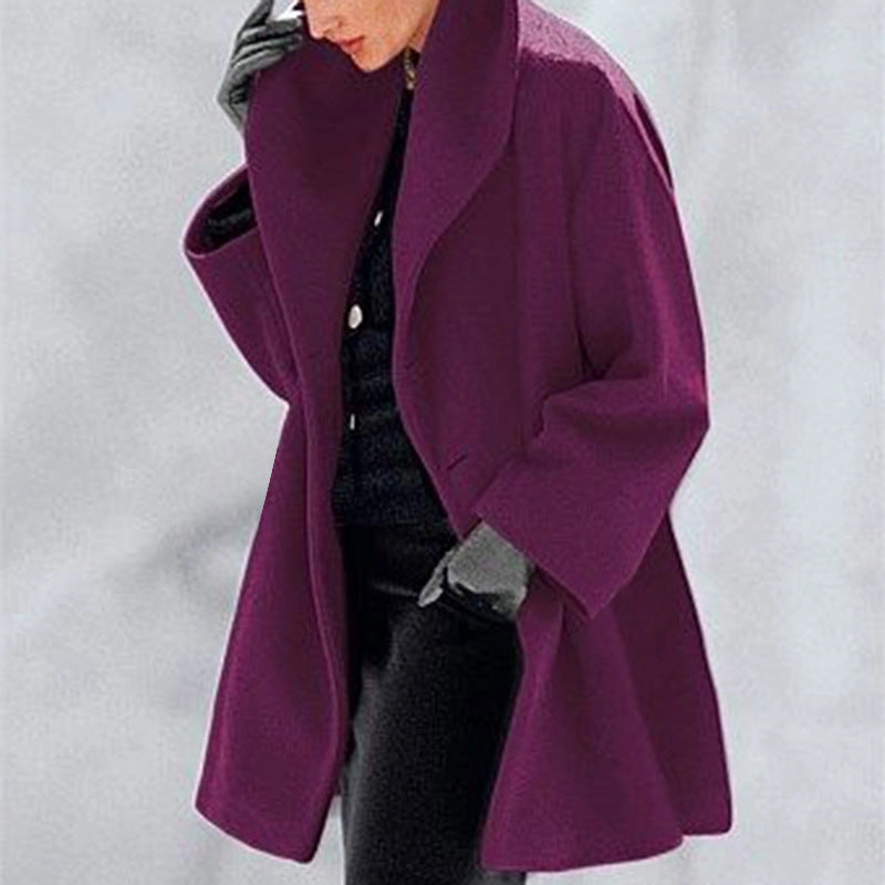 Frauen Trendy Kleidung Mehrfarbiger Rundhals-Pullover Woll Mantel Frauen Mantel für Herbst und Winter