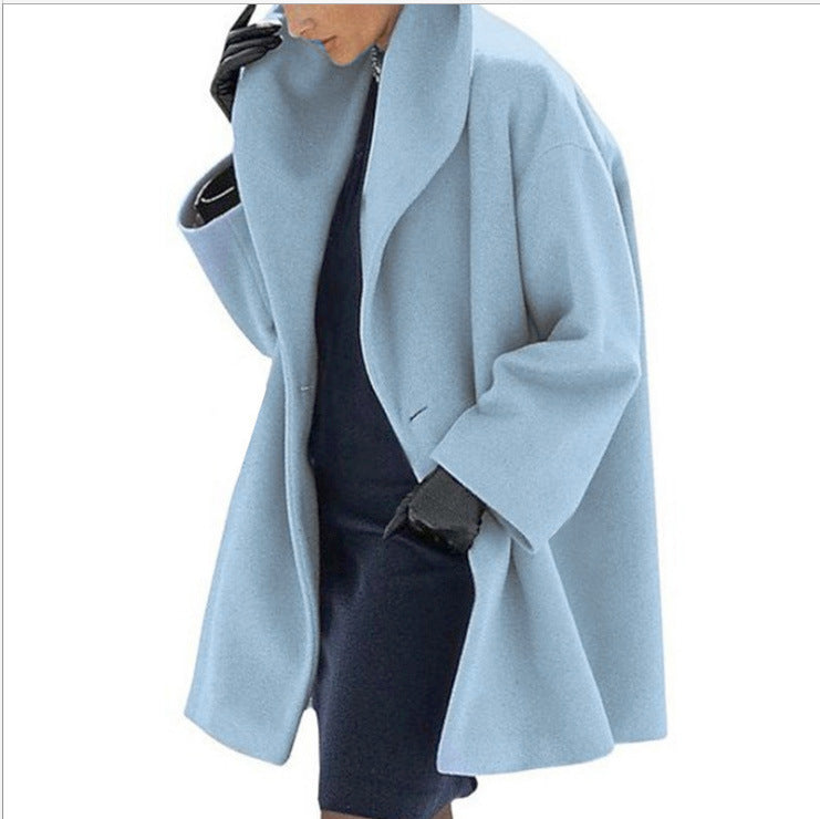 Frauen Trendy Kleidung Mehrfarbiger Rundhals-Pullover Woll Mantel Frauen Mantel für Herbst und Winter