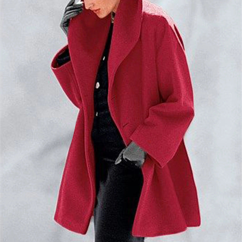 Frauen Trendy Kleidung Mehrfarbiger Rundhals-Pullover Woll Mantel Frauen Mantel für Herbst und Winter