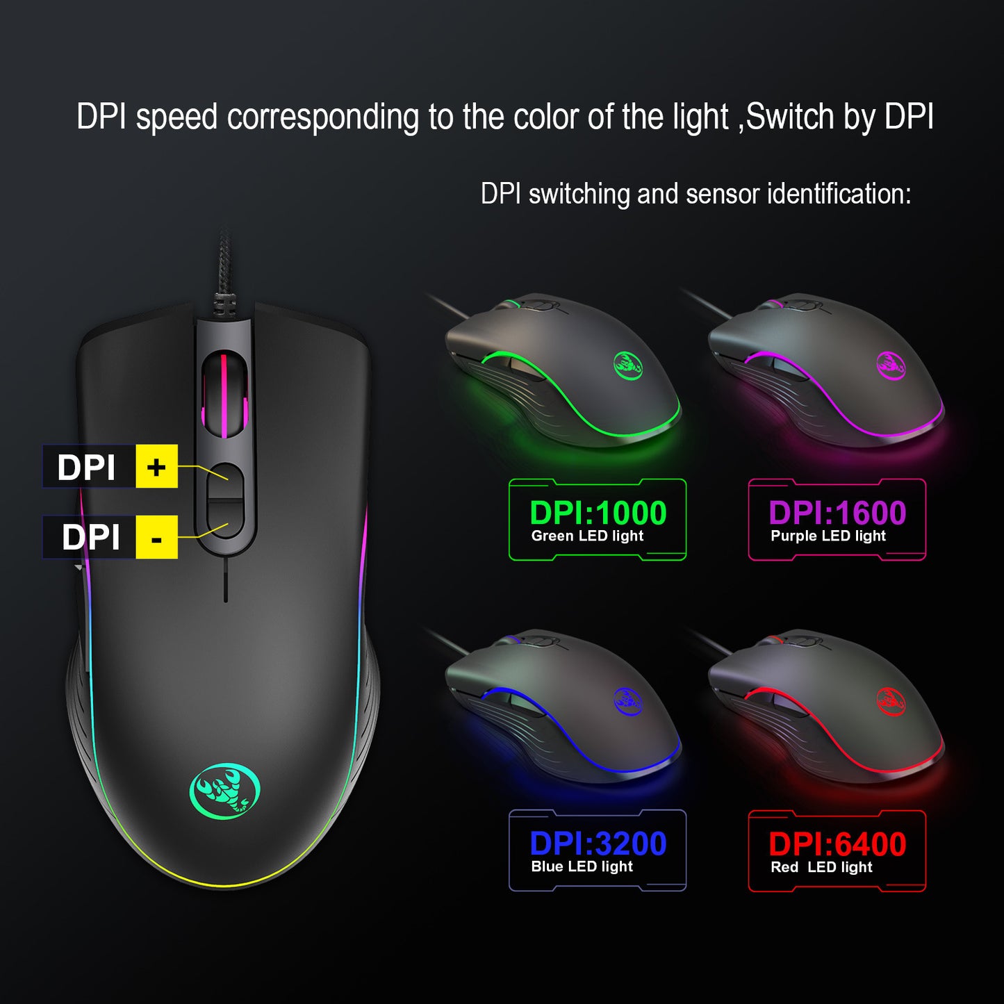 Glowing Gaming Maus Gaming Wired Maus