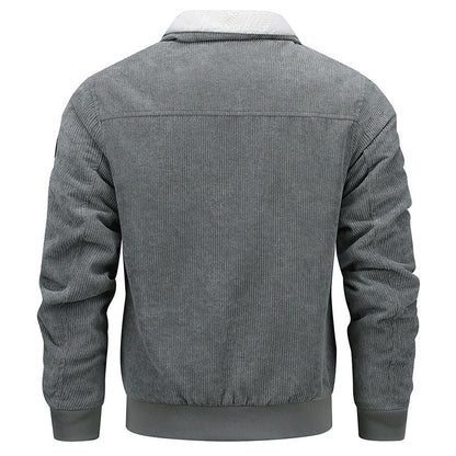 Winter Revers Fleece Jacke mit Taschen Warme verdickte Baumwoll mantel Herren bekleidung