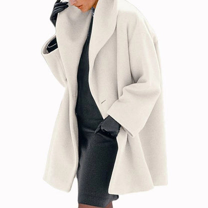 Frauen Trendy Kleidung Mehrfarbiger Rundhals-Pullover Woll Mantel Frauen Mantel für Herbst und Winter