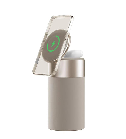 3 In 1 Multifunktions-IPhone und AirPods Drahtloses Ladegerät tragbarer Bluetooth-Lautsprecher mit Touch-Lampe für Heim und Büro